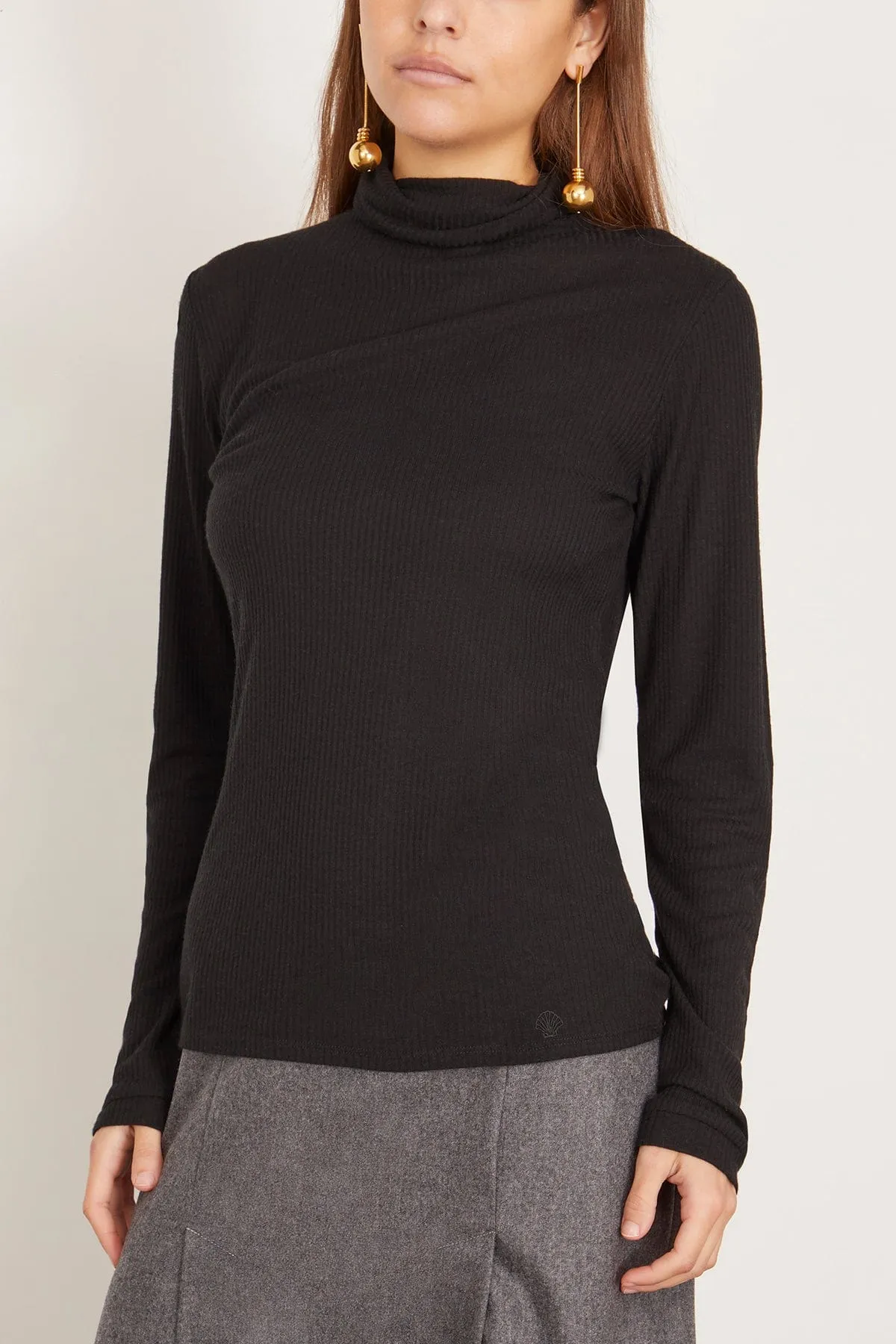 Gallinara Turtleneck T-Shirt in Black