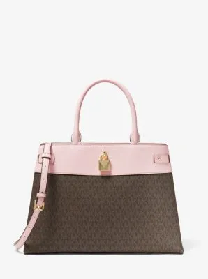 Gramercy Large Logo and Leather Satchel