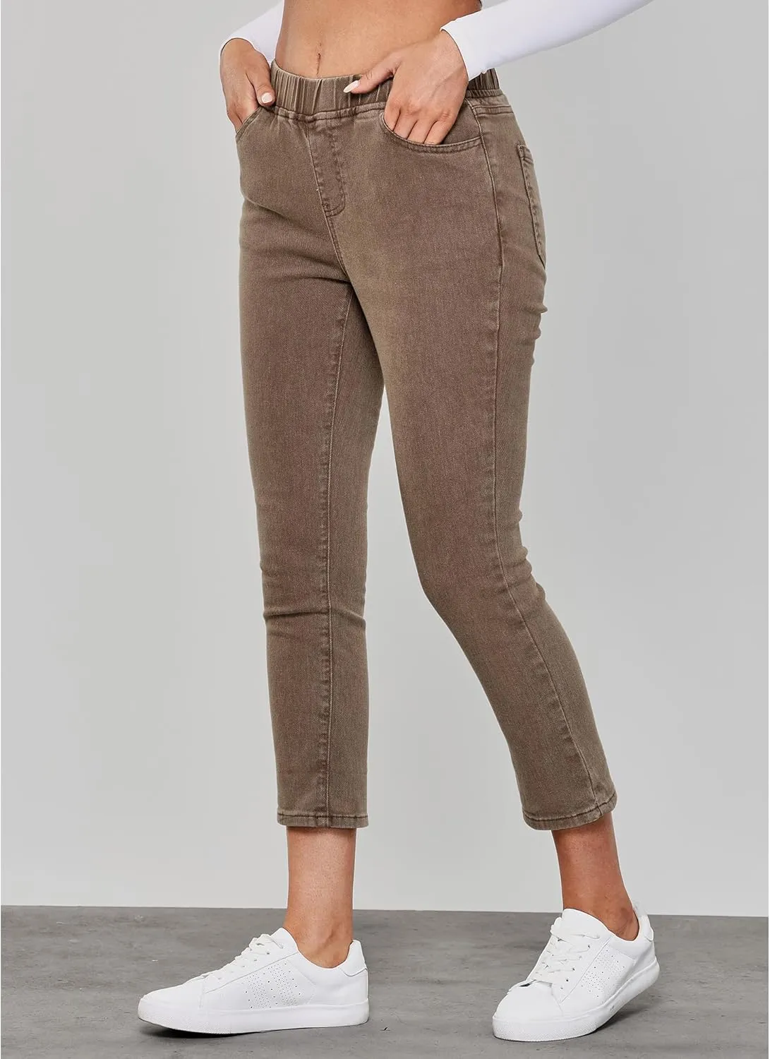GRAPENT Pull On Jeans for Women High Waisted Skinny Capri Pants Trendy Stretch Denim Cropped Jeans Crop Jeggings Capris