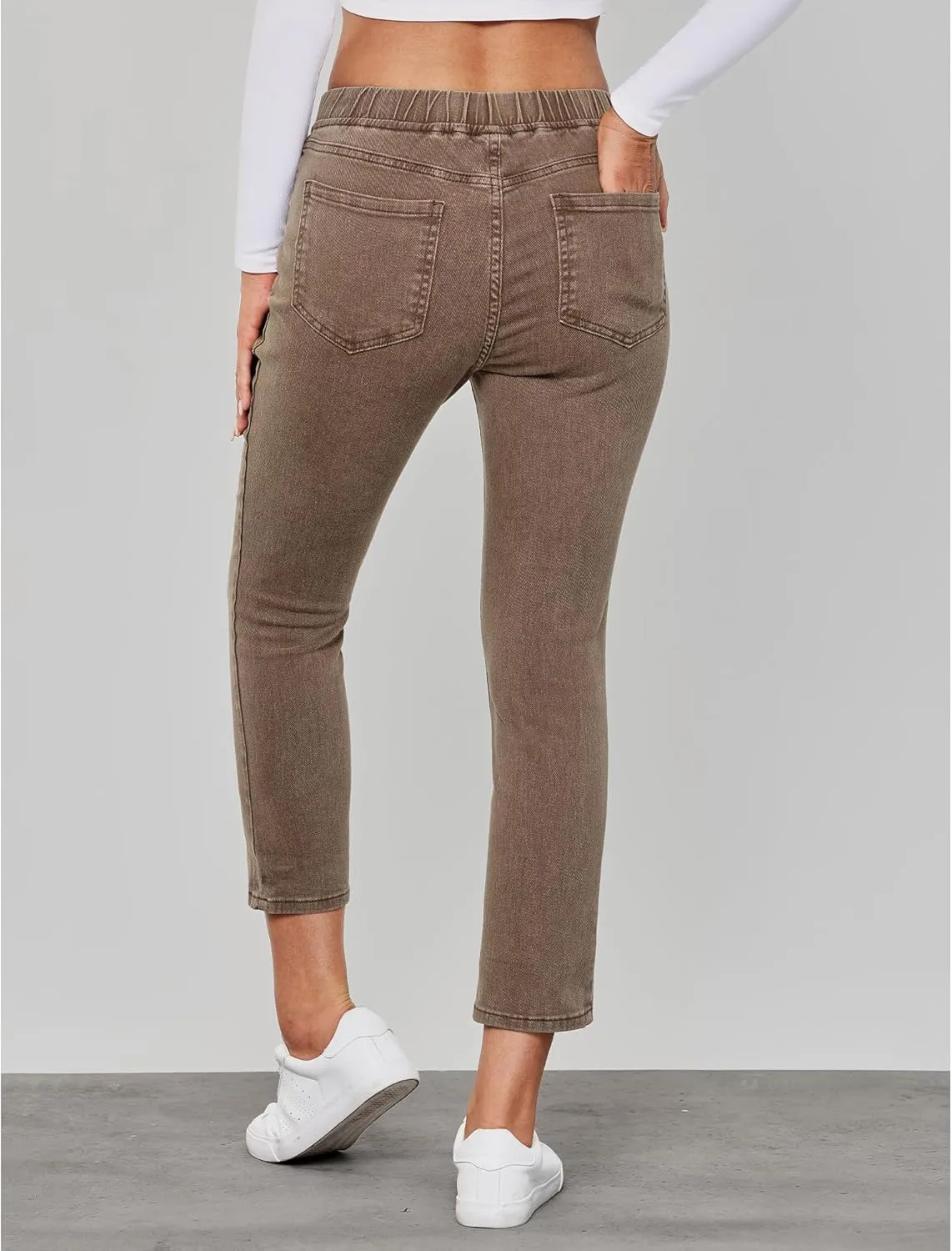 GRAPENT Pull On Jeans for Women High Waisted Skinny Capri Pants Trendy Stretch Denim Cropped Jeans Crop Jeggings Capris