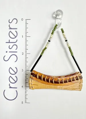 Handcrafted Birch Bark Canoe Ornament