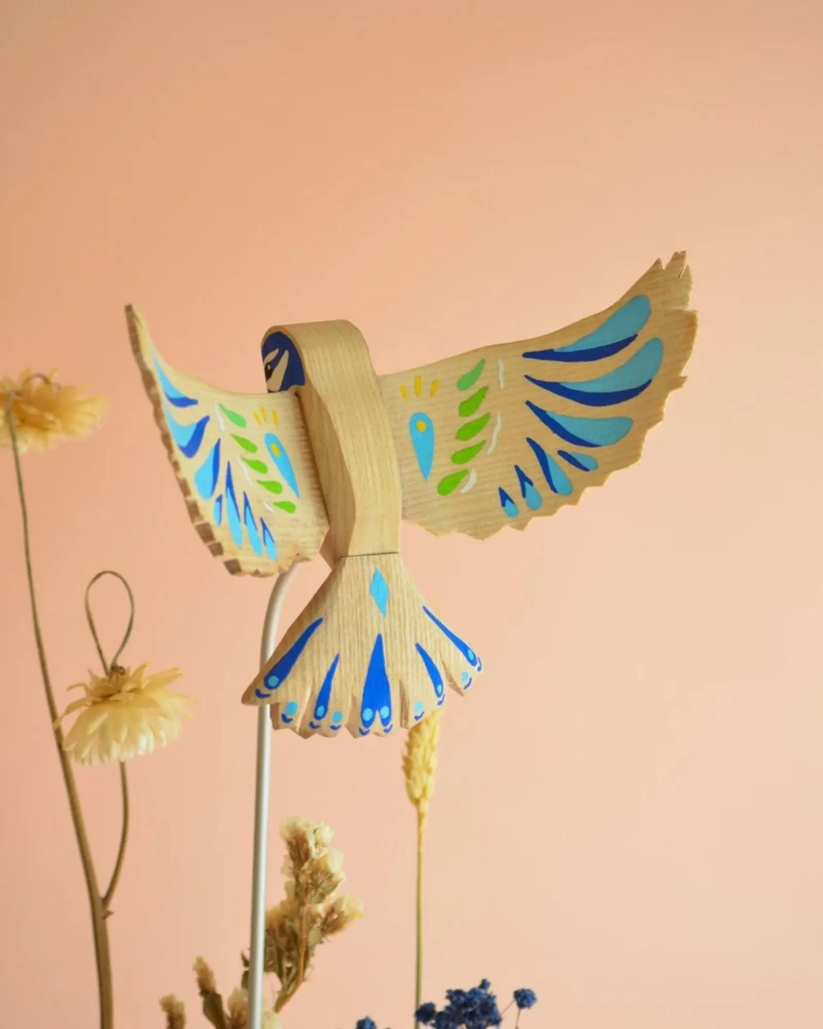 Handcrafted Tit Bird Sculpture  | Multicolour