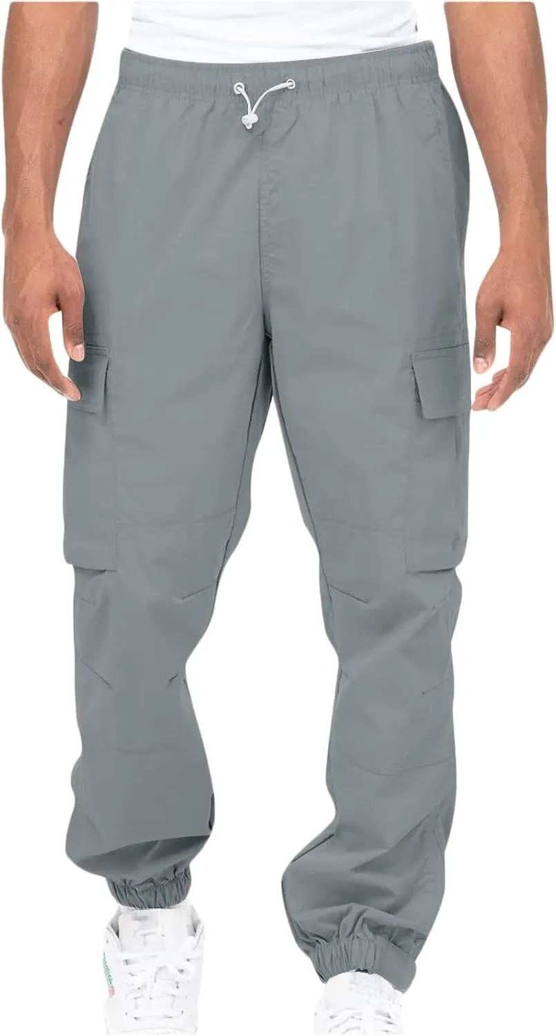 Hiking Cargo Pants for Men Casual Loose Straight Leg Joggers Lightweight Cotton Cargo Sweatpants