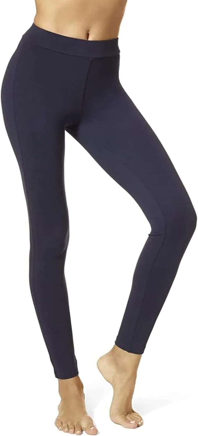 HUE Women's Wide Waistband Blackout Cotton Leggings, Assorted