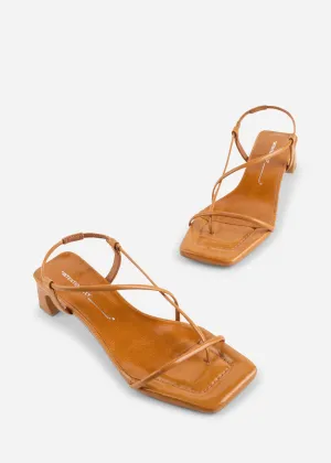 Intentionally Blank Anca Sandal Patent Leather Heel Toffee