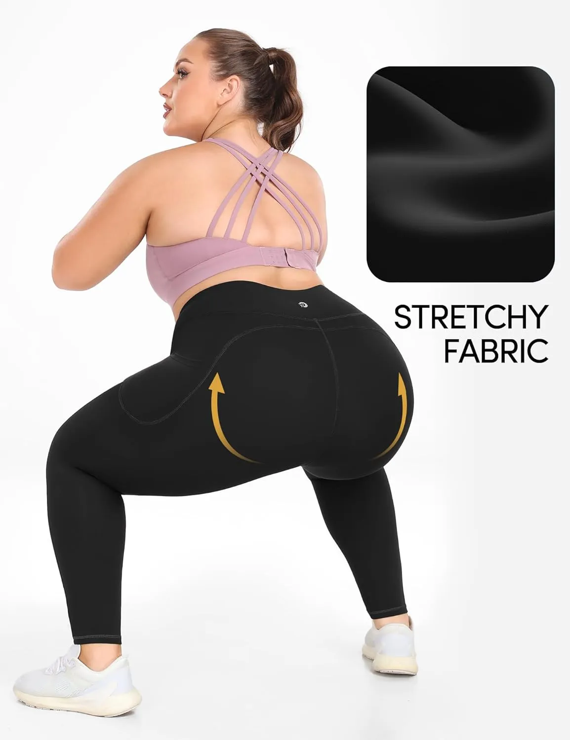 IUGA Buttery Soft Plus Size Leggings for Women No Front Seam Leggings with Pockets for Women Tummy Control Yoga Pants 3X 4X