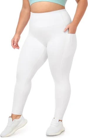 IUGA Buttery Soft Plus Size Leggings for Women No Front Seam Leggings with Pockets for Women Tummy Control Yoga Pants 3X 4X