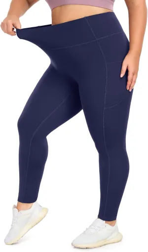 IUGA Buttery Soft Plus Size Leggings for Women No Front Seam Leggings with Pockets for Women Tummy Control Yoga Pants 3X 4X