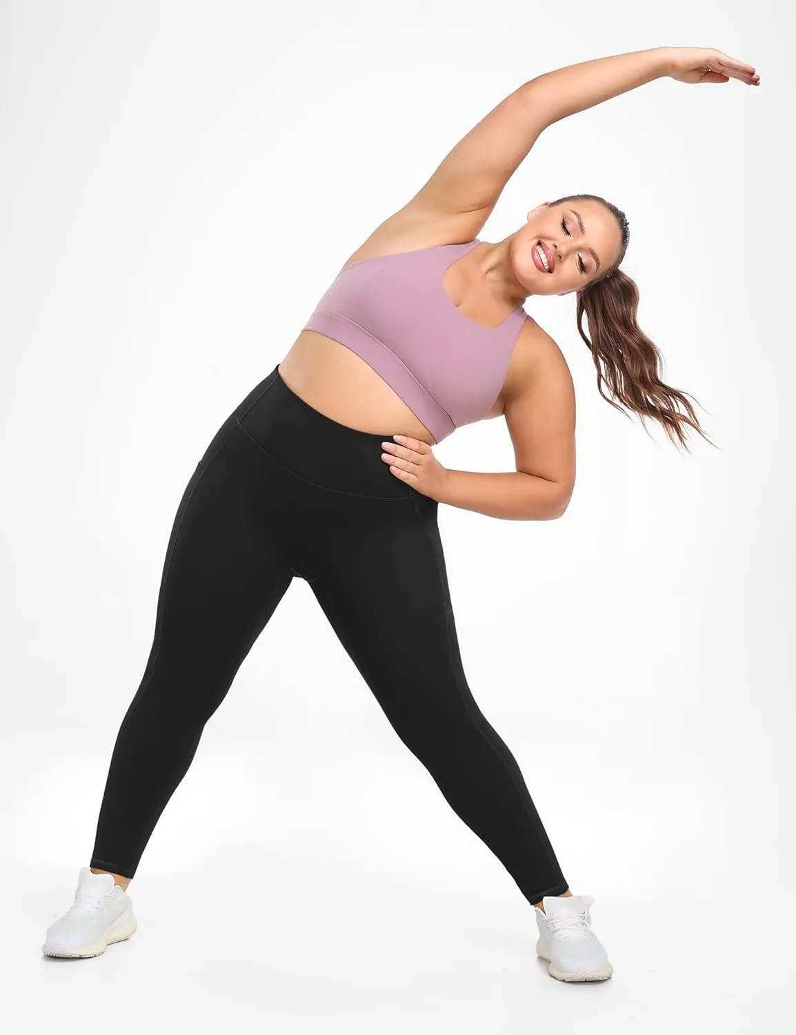 IUGA Buttery Soft Plus Size Leggings for Women No Front Seam Leggings with Pockets for Women Tummy Control Yoga Pants 3X 4X