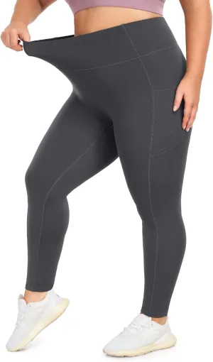 IUGA Buttery Soft Plus Size Leggings for Women No Front Seam Leggings with Pockets for Women Tummy Control Yoga Pants 3X 4X
