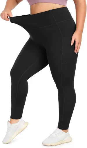 IUGA Buttery Soft Plus Size Leggings for Women No Front Seam Leggings with Pockets for Women Tummy Control Yoga Pants 3X 4X