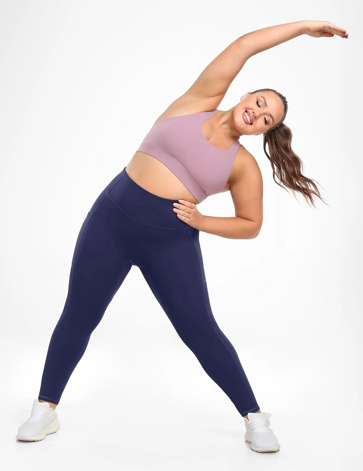 IUGA Buttery Soft Plus Size Leggings for Women No Front Seam Leggings with Pockets for Women Tummy Control Yoga Pants 3X 4X