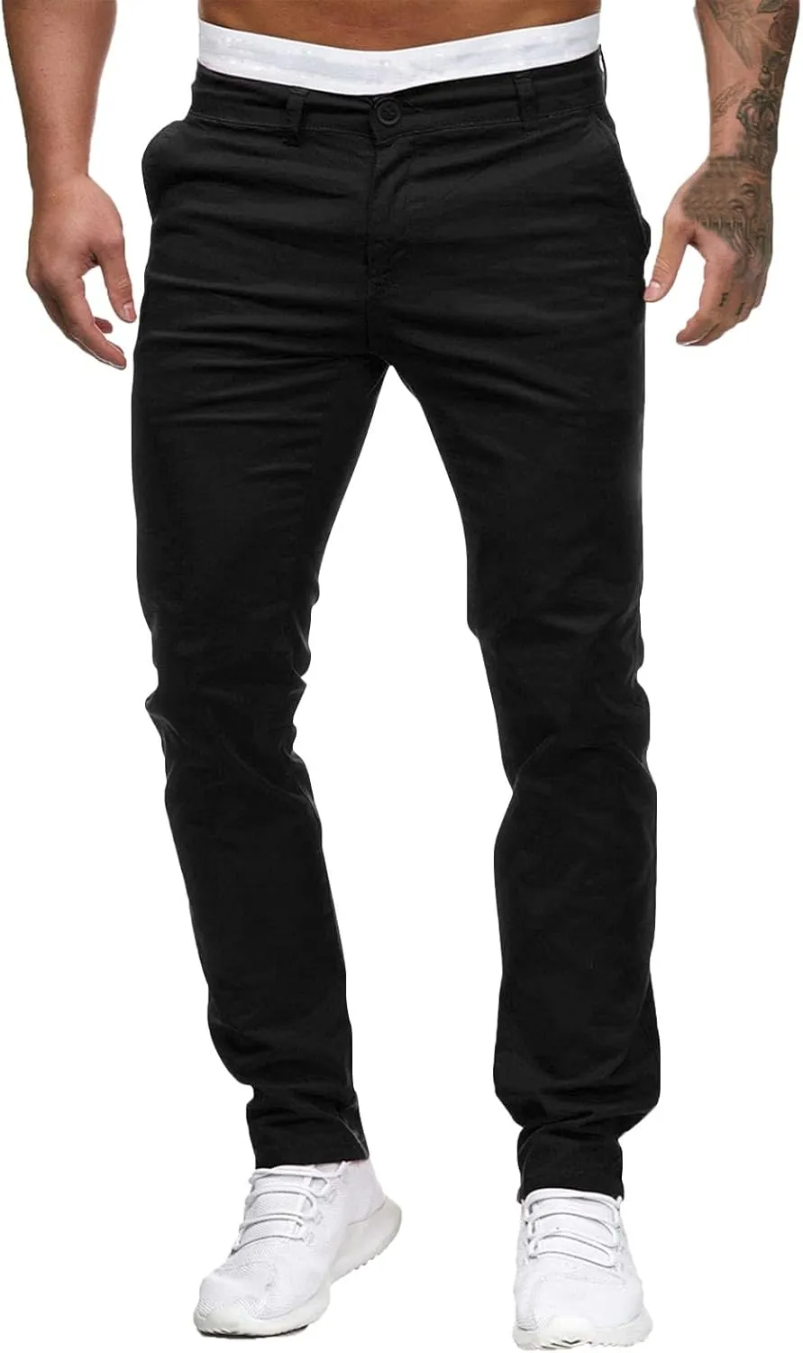 Jeans for Men Slim Fit Skinny Stretch Comfy Jeans Denim Pants Casual Straight Leg Full Length Trousers with Pocket