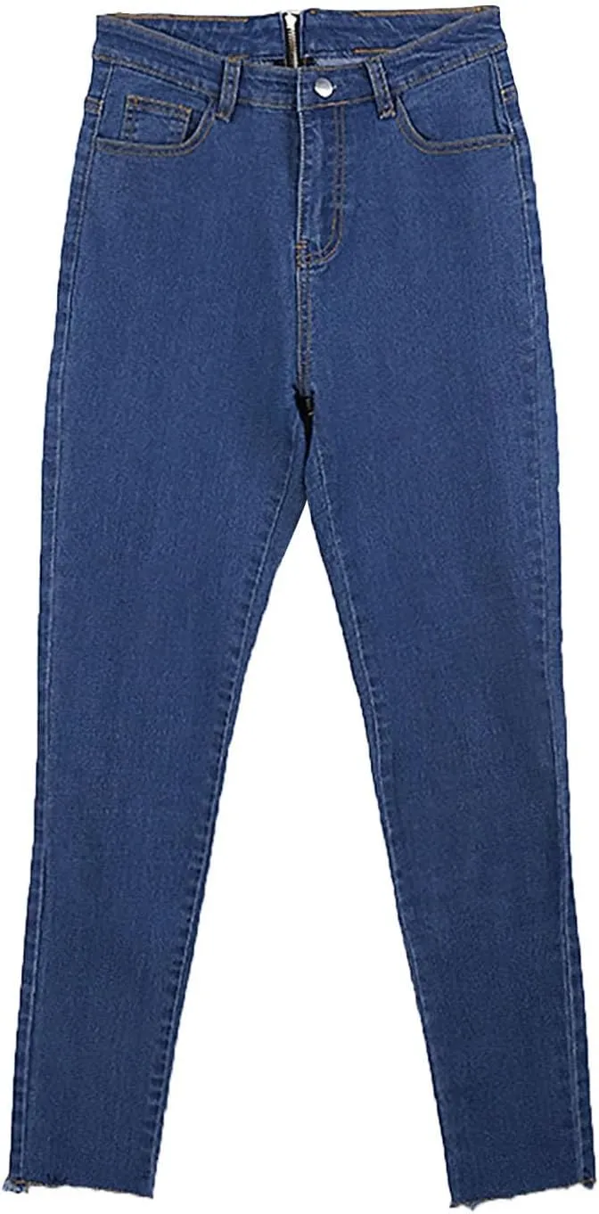 Jeans for Women Back Zip Jeans Women Skinny Stretch Denim Pencil Pants High Waist Trouser Pants for Women