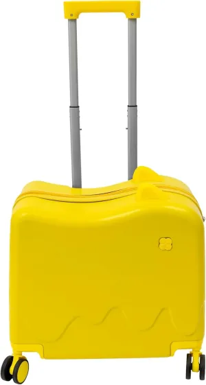 Kids Rolling Luggage with Wheels18 Kids Ride-On Suitcase, Children's Luggage Case, Rolling Luggage With Lock for Children Aged 3 to 6 Years Old Short Trips, Study Tours, Outings, Yellow