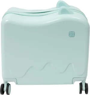 Kids Rolling Luggage with Wheels18 Kids Ride-On Suitcase, Children's Luggage Case, Rolling Luggage With Lock for Children Aged 3 to 6 Years Old Short Trips, Study Tours, Outings,Mint Green