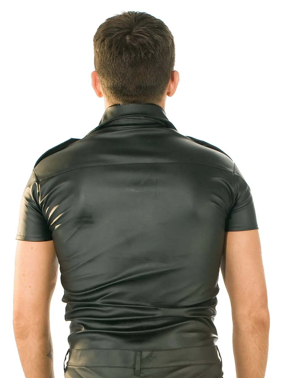 Leatherette Men's Military Top