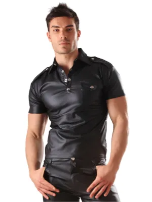 Leatherette Men's Military Top