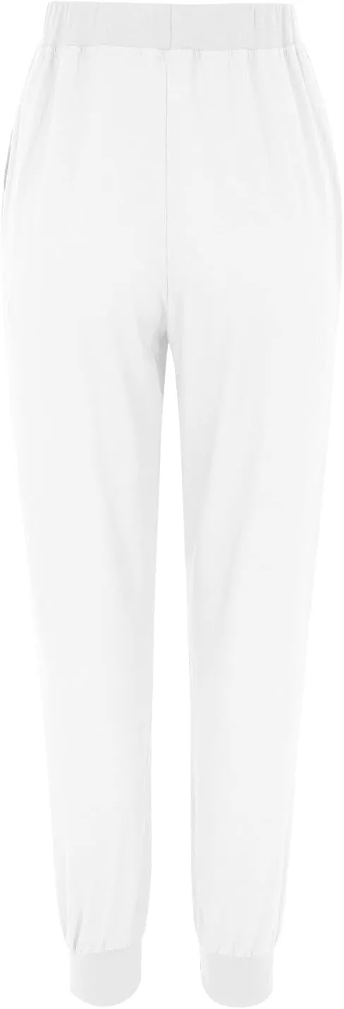 Linen Joggers for Women Casual Elastic High Waist Pants Drawstring Tapered Pants Sumemr Lightweight Trousers with Pockets