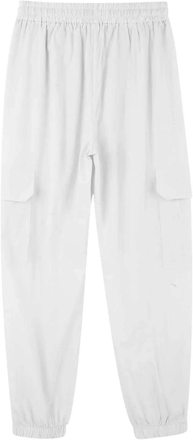 Linen Pants Mens Solid Beach Casual Tapered Pants Summer Vacation Drawstring Trousers Outdoor Plain Holiday Slacks