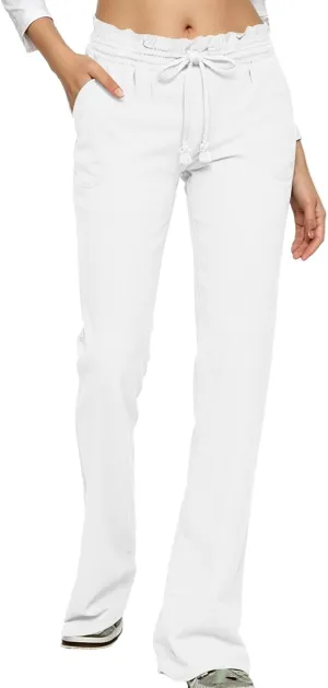 Linen Wide Leg Pants for Women Casual Summer Elastic Waist Loose Fit Beach Pants Comfy Flowy Lounge Pant with Pockets