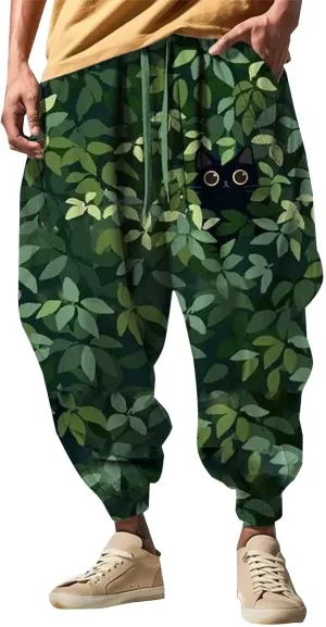 Low Crotch Sweats Print Fashion Street Feel Casual Sweatpants Men Harem Pants Japanese Pants Men Pants
