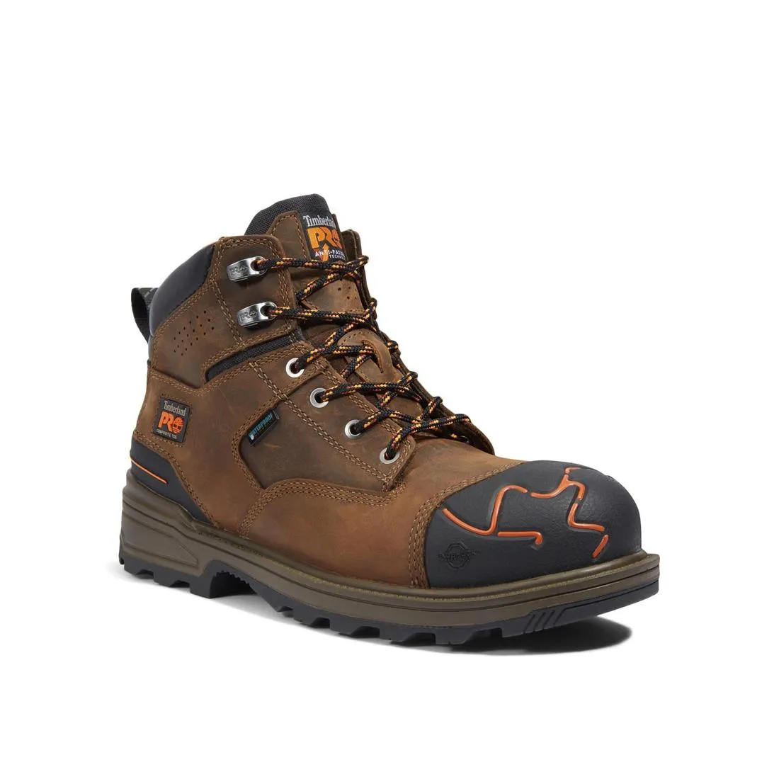 Magnitude 6 Inch Composite-Toe Waterproof Work Boot Orange and Brown