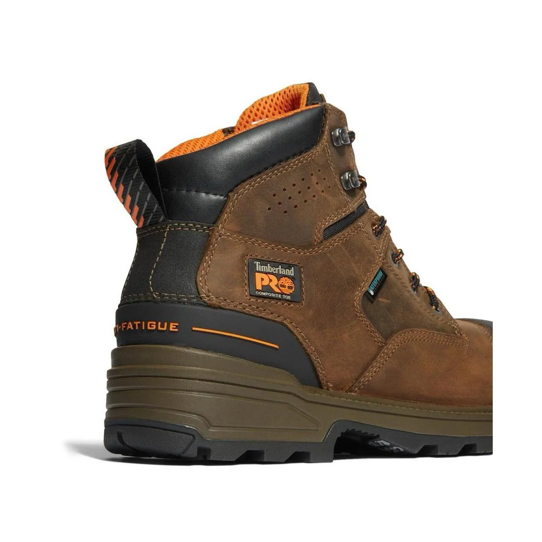 Magnitude 6 Inch Composite-Toe Waterproof Work Boot Orange and Brown