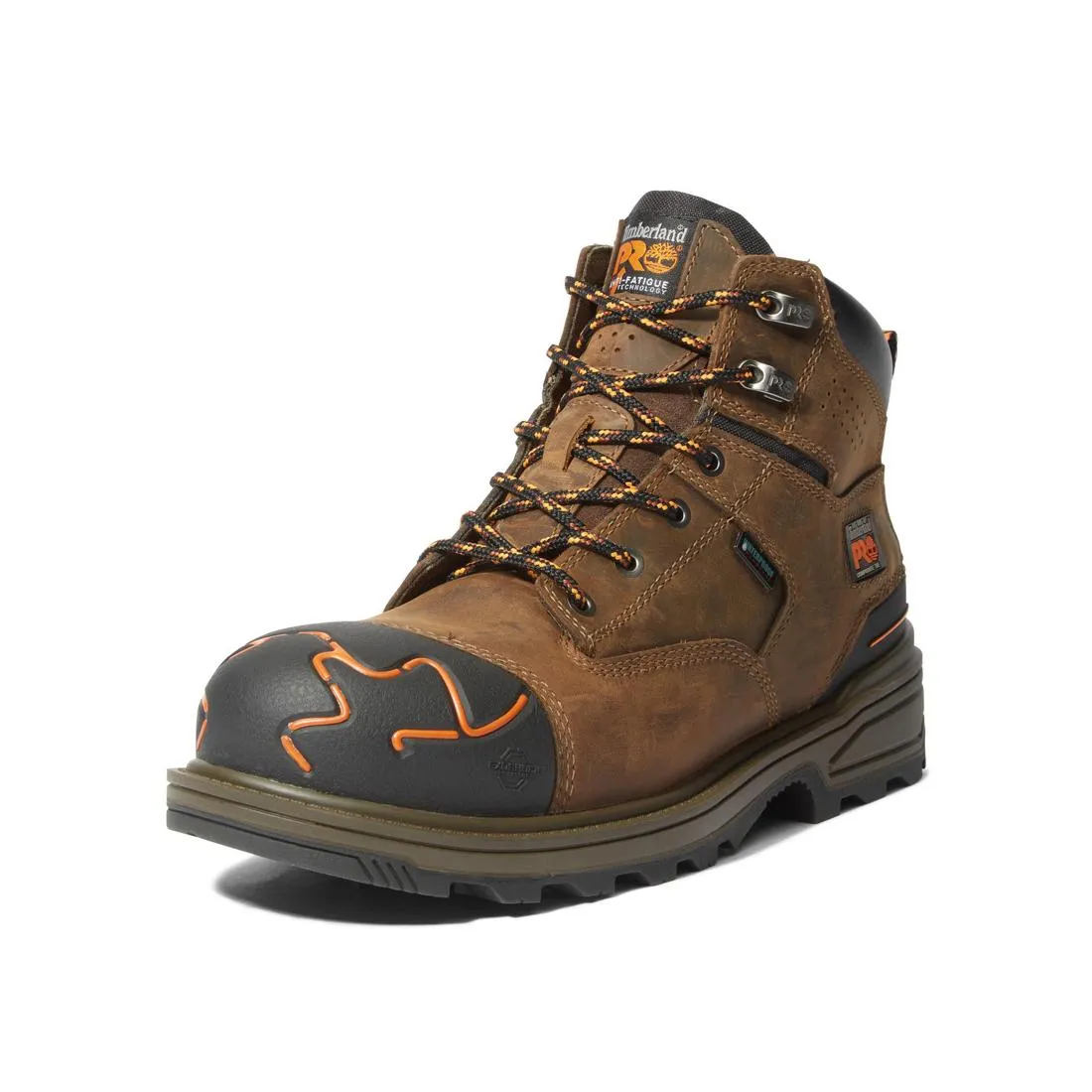 Magnitude 6 Inch Composite-Toe Waterproof Work Boot Orange and Brown