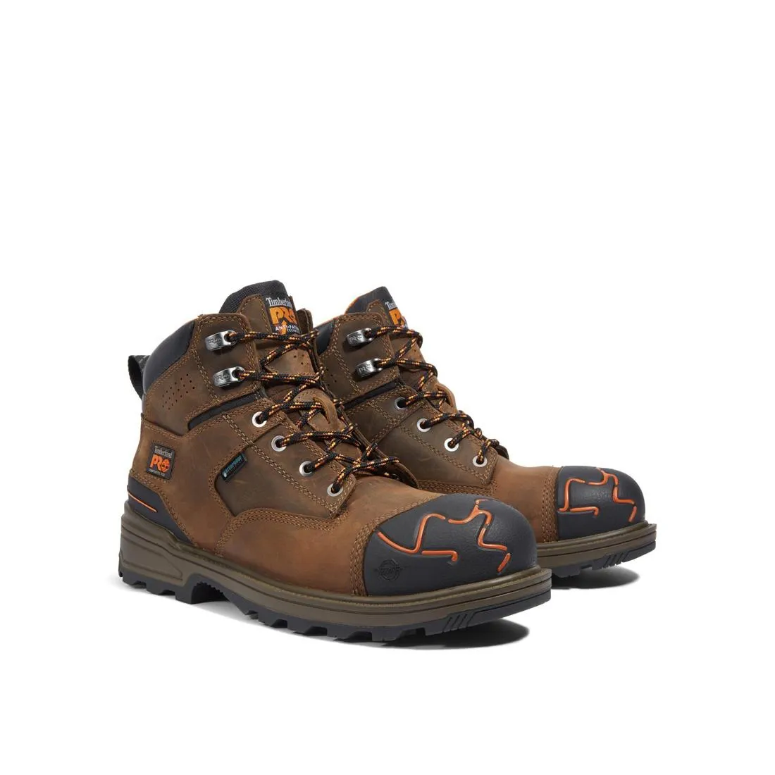 Magnitude 6 Inch Composite-Toe Waterproof Work Boot Orange and Brown