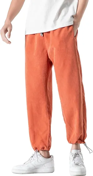 Men Casual Pants Plus Size Plain Trousers Elastic Waist Drawstring Slacks Classic Basic Summer Vacation Lounge Pants