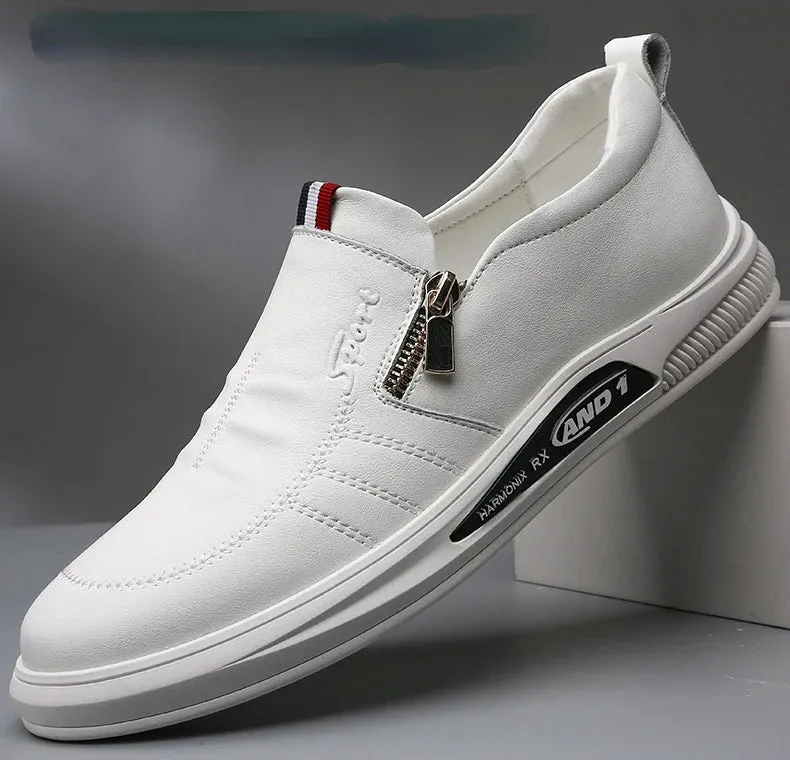 Men Shoes Genuine Leather Loafers Men's Moccasins Shoes Slip-on Soft Flats Footwear Lightweight Driving Shoes Walking Footwear
