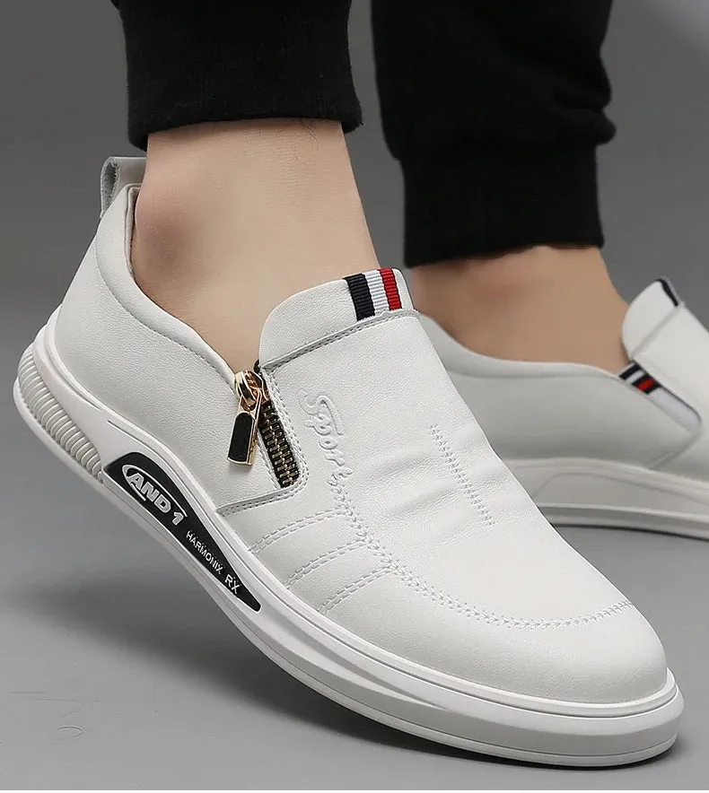 Men Shoes Genuine Leather Loafers Men's Moccasins Shoes Slip-on Soft Flats Footwear Lightweight Driving Shoes Walking Footwear