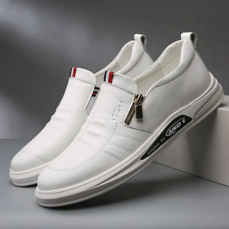 Men Shoes Genuine Leather Loafers Men's Moccasins Shoes Slip-on Soft Flats Footwear Lightweight Driving Shoes Walking Footwear