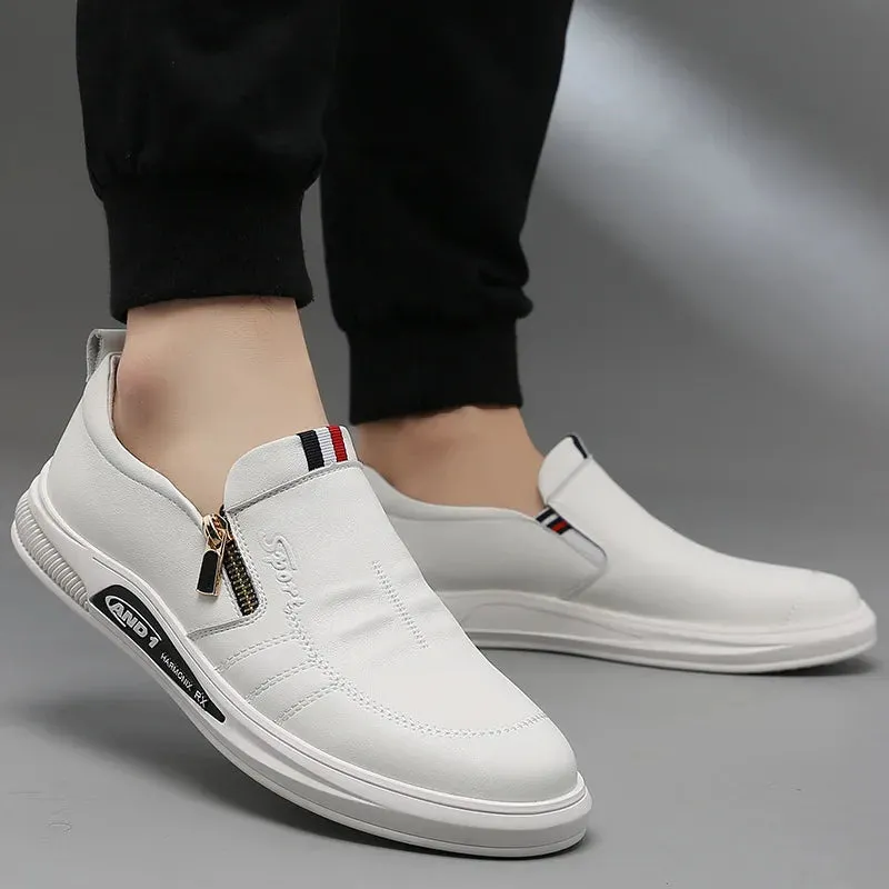 Men Shoes Genuine Leather Loafers Men's Moccasins Shoes Slip-on Soft Flats Footwear Lightweight Driving Shoes Walking Footwear