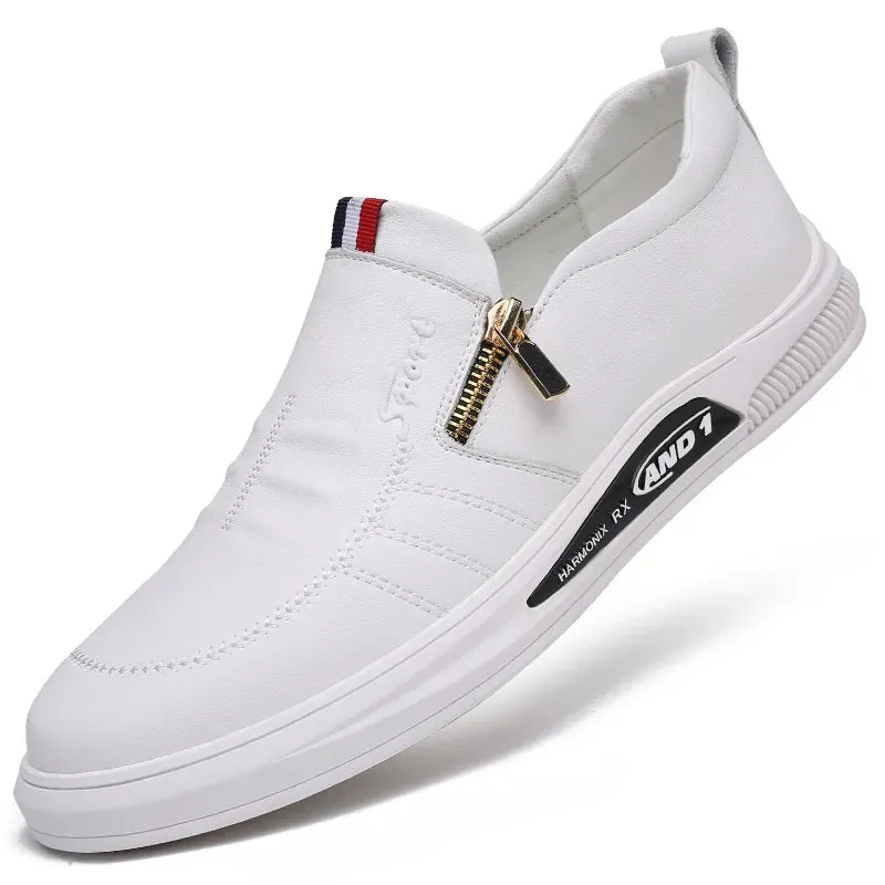 Men Shoes Genuine Leather Loafers Men's Moccasins Shoes Slip-on Soft Flats Footwear Lightweight Driving Shoes Walking Footwear