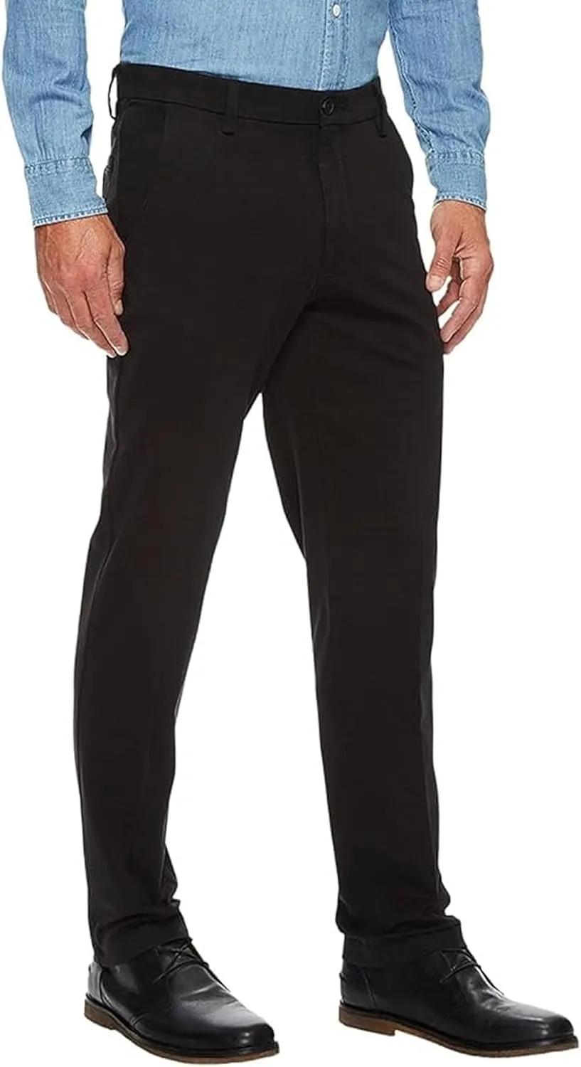 Men's 4-Way Stretch Straight Fit Flat Front Dress Pants Casual Pants Elastic Waist Chinos Pants