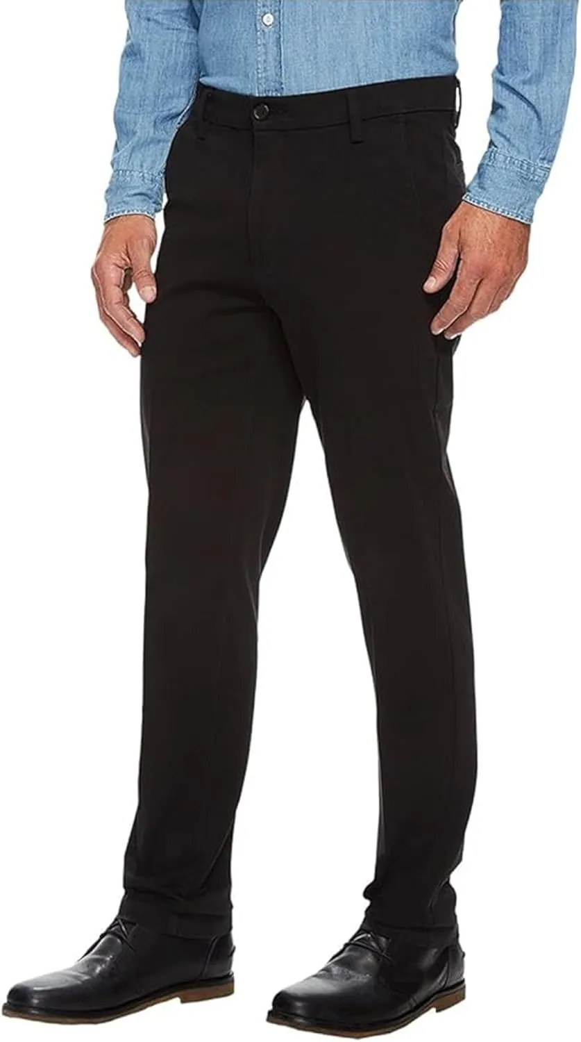 Men's 4-Way Stretch Straight Fit Flat Front Dress Pants Casual Pants Elastic Waist Chinos Pants
