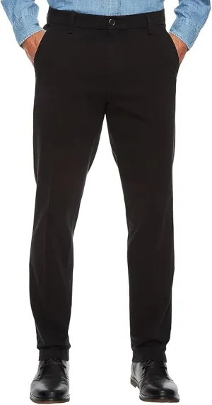 Men's 4-Way Stretch Straight Fit Flat Front Dress Pants Casual Pants Elastic Waist Chinos Pants