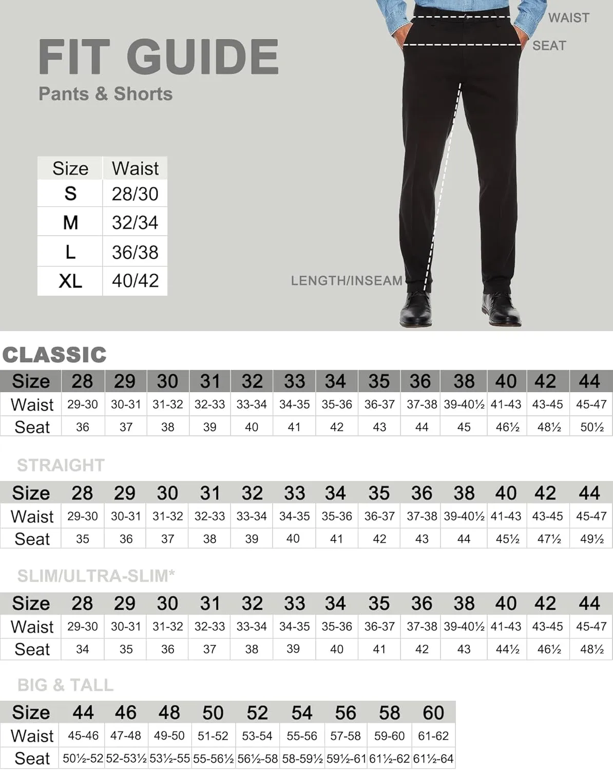Men's 4-Way Stretch Straight Fit Flat Front Dress Pants Casual Pants Elastic Waist Chinos Pants