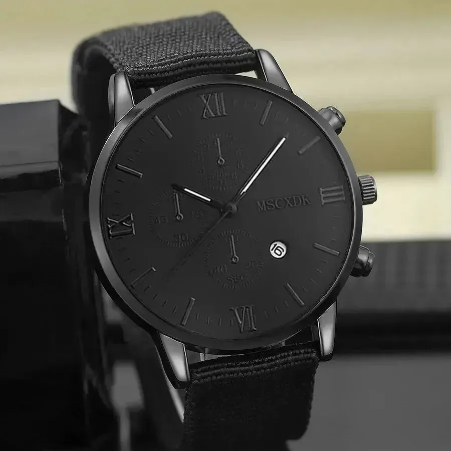 Men's Business Leather Watch Set