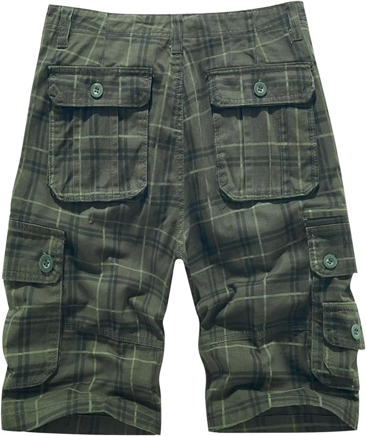 Men's Camo Summer Cargo Shorts Casual Fashion Elastic Waist Button Summer Outdoor Shorts Slim Fit Tactical Work Pants