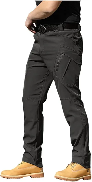 Mens Cargo Pants Lightweight Ripstop Hiking Work Pants Stretch Straight Slim Fit Casual Pant Baggy Classic Sweatpants