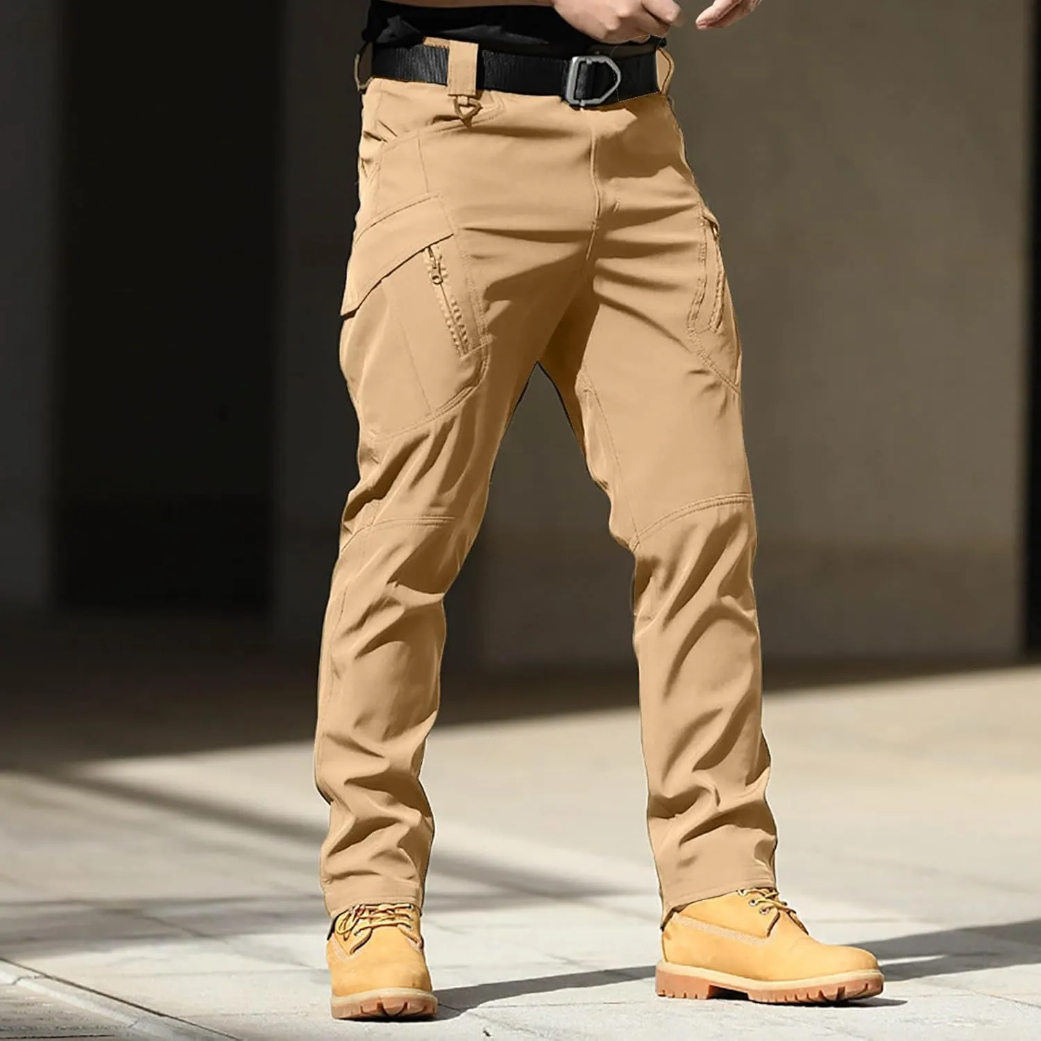 Mens Cargo Pants Lightweight Ripstop Hiking Work Pants Stretch Straight Slim Fit Casual Pant Baggy Classic Sweatpants