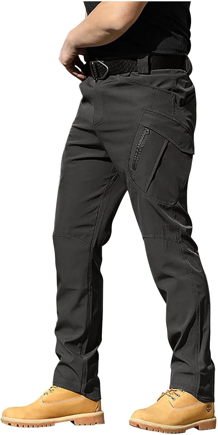 Mens Cargo Pants Lightweight Ripstop Hiking Work Pants Stretch Straight Slim Fit Casual Pant Baggy Classic Sweatpants