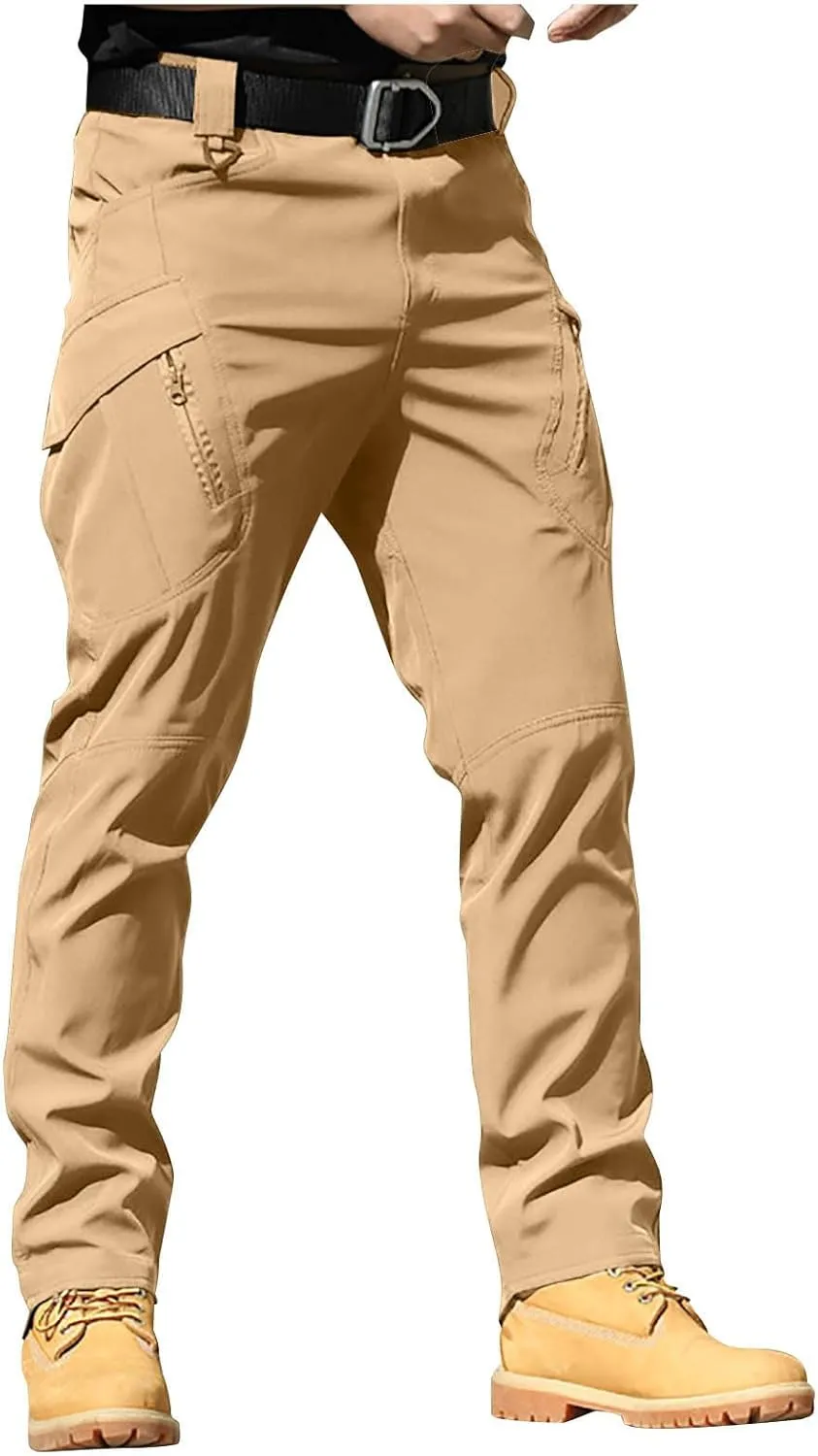 Mens Cargo Pants Lightweight Ripstop Hiking Work Pants Stretch Straight Slim Fit Casual Pant Baggy Classic Sweatpants