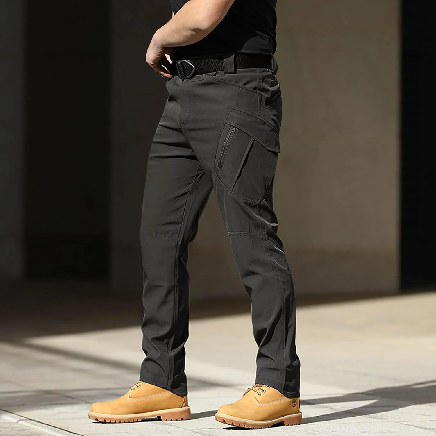 Mens Cargo Pants Lightweight Ripstop Hiking Work Pants Stretch Straight Slim Fit Casual Pant Baggy Classic Sweatpants