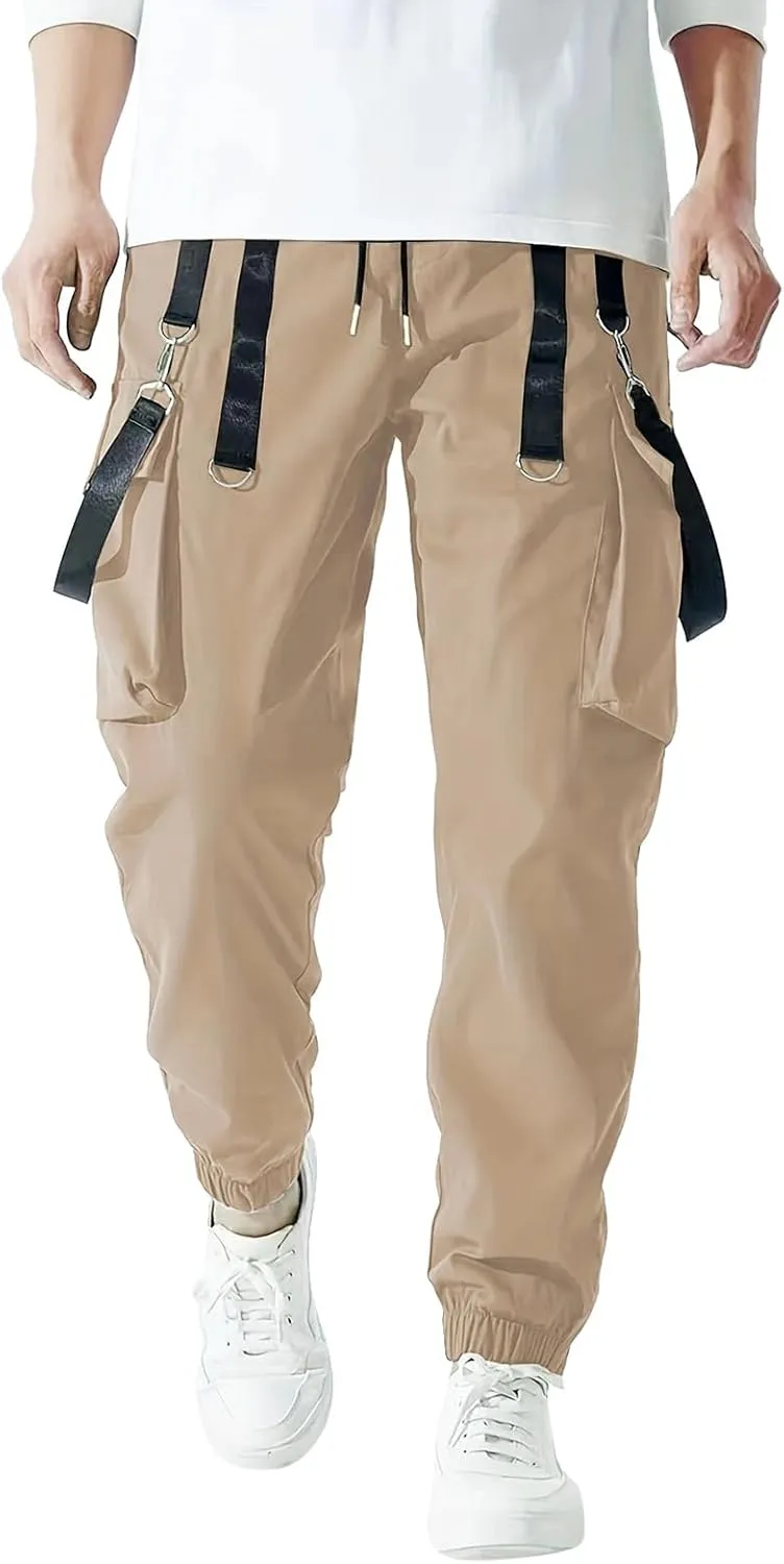 Men's Casual Joggers Pants Cotton Drawstring Chino Cargo Pants Hiking Outdoor Twill Track Jogging Sweatpants Men Active Pants
