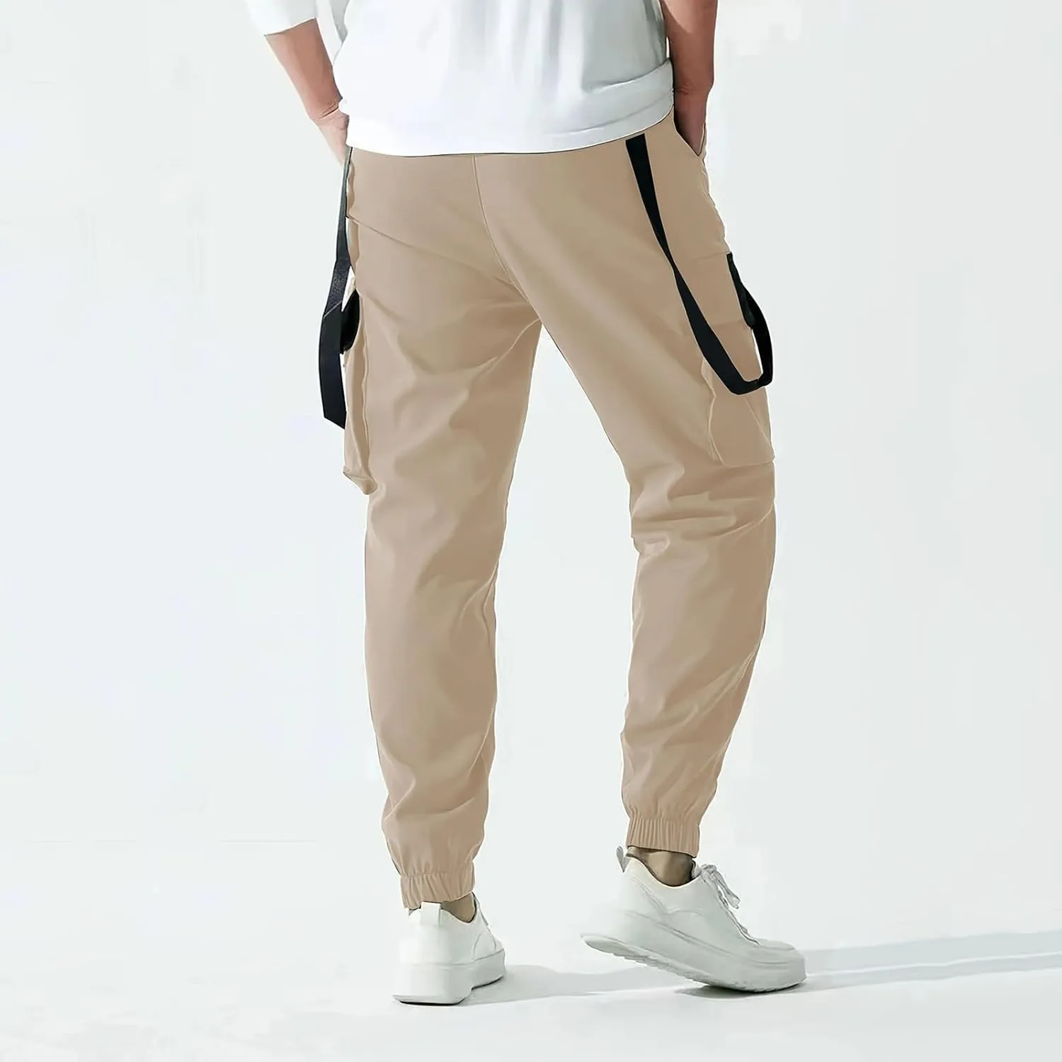 Men's Casual Joggers Pants Cotton Drawstring Chino Cargo Pants Hiking Outdoor Twill Track Jogging Sweatpants Men Active Pants