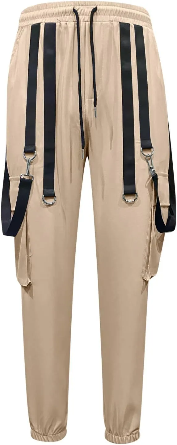 Men's Casual Joggers Pants Cotton Drawstring Chino Cargo Pants Hiking Outdoor Twill Track Jogging Sweatpants Men Active Pants